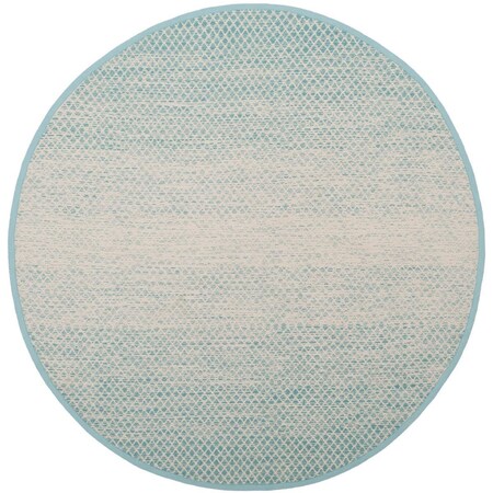 Safavieh Montauk Round Hand Woven Rug, Turquoise and Ivory - 6 x 6 ft. MTK601E-6R